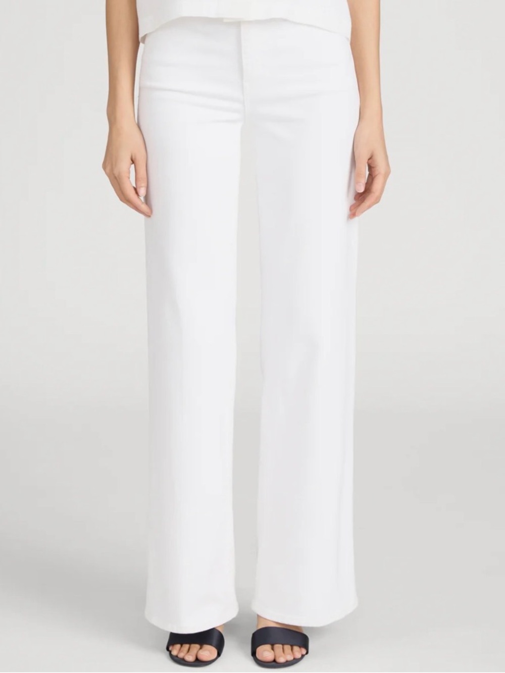Frame Denim White Le Slim Palazzo Pants